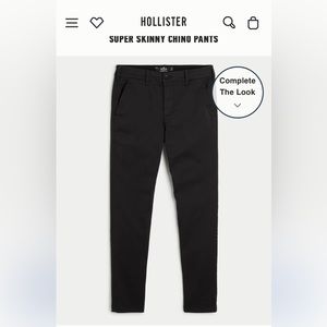 Bundle of Mens Hollister super skinny chino pants with advanced stretch W28 L30